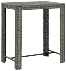 Set da Bar da Giardino 5 pz con Cuscini in Polyrattan Grigio