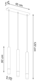 Sollux SL.0959 - Lampadario su corda VIZIER 3xG9/40W/230V bianco