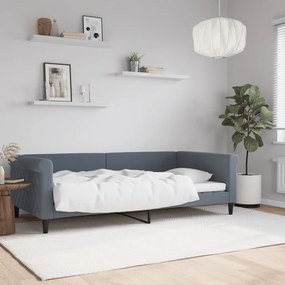 Letto Da Giorno Grigio Scuro 100x200 Cm İn Velluto /