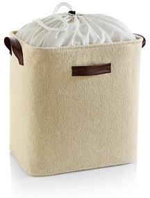 Cesto portabiancheria in tessuto beige 55 l - Mioli Decor