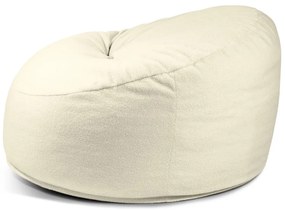 Puof a sacco color crema con rivestimento in bouclé Om 110 – SLOWDOWN