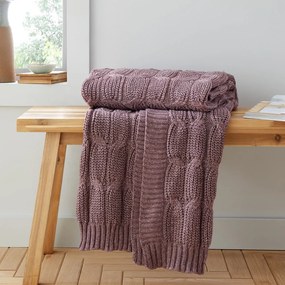 Coperta a maglia rosa e viola 130x170 cm Chunky Marl Knit - Catherine Lansfield