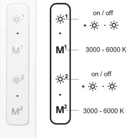 Ecolite LU19WT-BI- Lampada da tavolo LED dimmerabile SPACE LED/8W + LED/11W/230V bianco