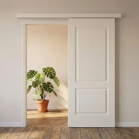 Porta scorrevole reversibile Miami in mdf bianco, L 93 x H 212 cm, con binario Meli