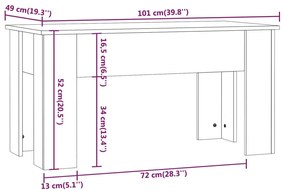 Tavolino da Salotto Bianco Lucido 101x49x52 cm Legno Compensato