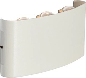 Lampada da parete per esterni bianca con LED 6 luci IP54 - Silly