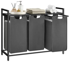 Cesto portabiancheria REX nero/grigio