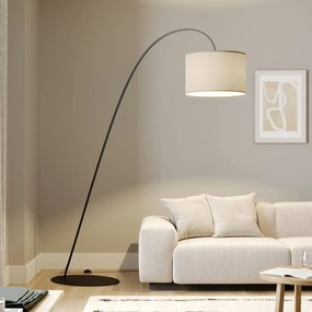 Nowodvorski Lighting Lampada ad arco Alice con paralume tessile caffè