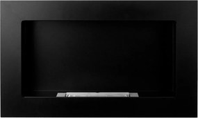 Camino a Bioetanolo da Parete 65x12x40 cm in Acciaio Inox Nero...