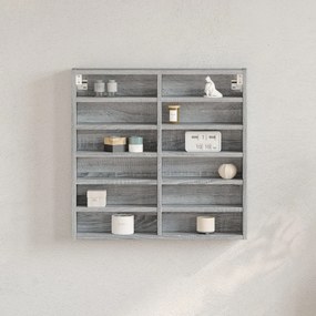 Armadietto vetrina grigio sonoma 60x8,5x58 cm legno multistrato