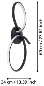 Eglo 901266 - Plafoniera LED SERPINS LED/21W/230V 3000K nero