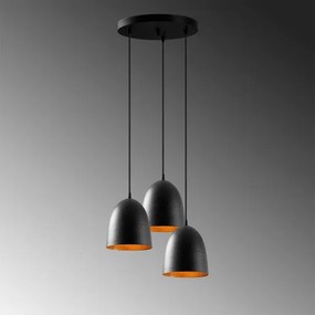 Lampada a sospensione con cavo TATTOO 3xE27/40W/230V nero