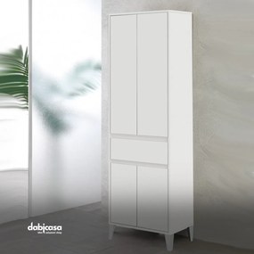 Colonna Portasciugamani "Mondo 2.0" con Cassa Bianco opaco e Frontale Bianco Laccato da 60 cm