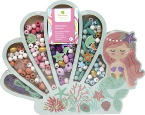 Perline di legno colori pastello - Sirena, 400 pezzi