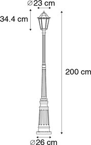 Lanterna da esterno classica nera 200 cm IP44 - Havana