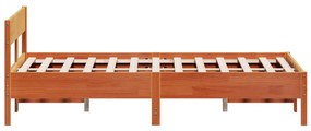 Giroletto con testiera marrone cera 140x190 cm massello pino