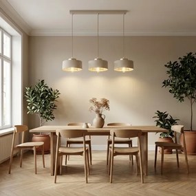 Brilagi - Lampadario a cavo SPRING 3xE27/60W/230V beige/oro
