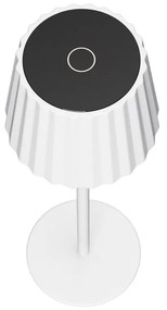 Lampada da Tavolo Ricaricabile 2.2W, IP54 CCT Dimmerabile - Bianco Rigato Colore del corpo Bianco