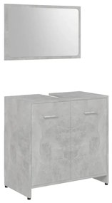 Set mobili da bagno grigio cemento in legno multistrato