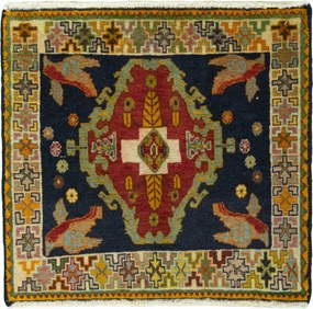 Shiraz Tappeto 60 x 60 Blu (Iran) Annodato A Mano