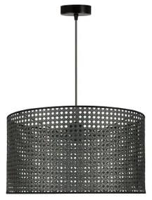 Duolla - Lampadario a sospensione con filo ROLLER RATTAN 1xE27/15W/230V diametro 45 cm nero