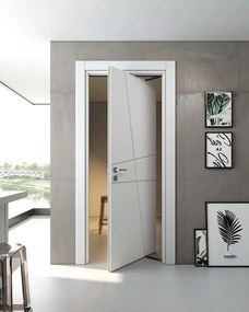 Porta interna rototraslante Tolosa in legno laccato colore bianco, L 70 x H 210 cm, apertura a destra