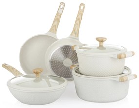 Batteria pentole 8 pezzi Bambù bianca