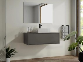 Mobile per bagno sospeso con lavabo singolo 94 cm Antracite - TEANA II