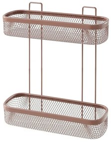 Mensola bagno rettangolare mocha in acciaio con 2 ripiani – Taki