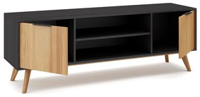 Tavolo TV in pino nero/naturale 140x53 cm Lavis - Marckeric