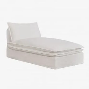 Modulo Chaise Longue Per Divano Componibile In Lino E Cotone Grace Tessuto Bianco Antico - Sklum