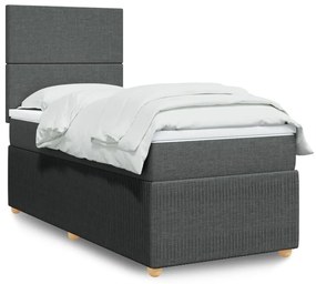 Giroletto A Molle Con Materasso Grigio Scuro 100x200 Cm Tessuto /