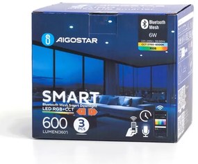 Aigostar-SET 3xLED RGBW Lampada da incasso dimmerabile MESH 6W/230V 2700K-6500K diametro 11,5cm