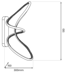 Applique a LED TESORO LED/15W/230V nero