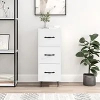 Credenza Bianco Lucido 34,5x34x90 cm in Legno Multistrato 828598