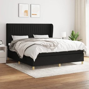 Giroletto A Molle Con Materasso Nero 160x200 Cm İn Tessuto /