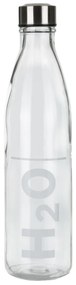 Bottiglia acqua vetro 1 L scritta H20 Aqualuxe