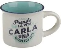 Tazzina caffè con nome Carla in gres porcellanato