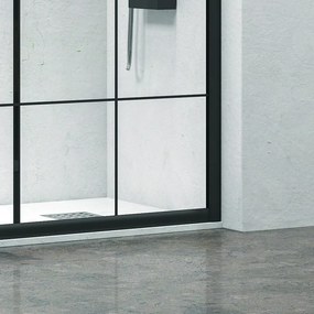 Box doccia nero 120x100 vetro a quadrati neri NICO-B1000 - KAMALU