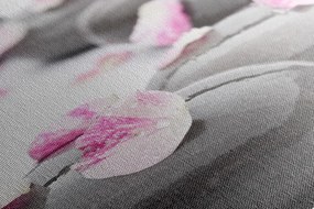 Stampa su tela – Petali su pietre wellness