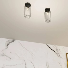 EMIBIG LIGHTING Plafoniera Barn, Ø 16 cm, nero, metallo, E27