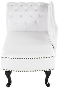 Chaise longue vintage sinistra in pelle sintetica bianca NIMES Beliani