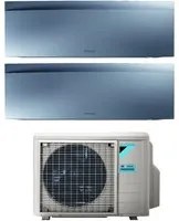 Climatizzatore Condizionatore Daikin Bluevolution Dual Split Inverter serie EMURA SILVER III 9+18 con 2MXM68N R-32 Wi-Fi Integrato 9000+18000 Colore Argento - Garanzia Italiana