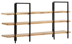Libreria A 3 Livelli 160x31x80 Cm İn Legno Massello Di Mango /