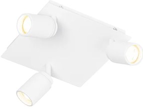 Faretto da bagno moderno bianco quadrato 3 luci IP44 - Ducha