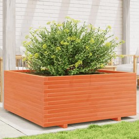 Fioriera Giardino Marrone Cera 110x110x49,5 Legno Massello Pino /