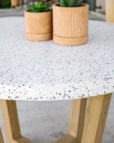 Kave Home - Shanelle tavolo rotondo in terrazzo bianco Ã˜ 120 cm