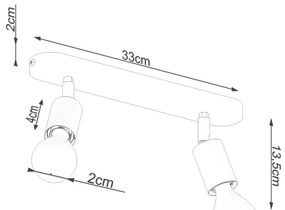Sollux SL.1121 - Faretto FORNES 2xE27/60W/230V nero