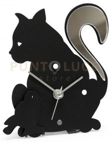Orologio kat decorato nero in ferro e polimetilmetacrilato specchai...