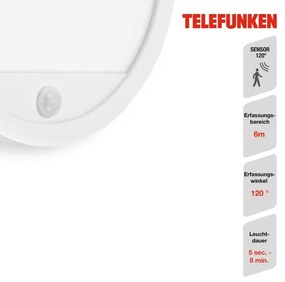 Telefunken 313706TF-LED Applique da esterno con sensore LED/15W/230V IP44